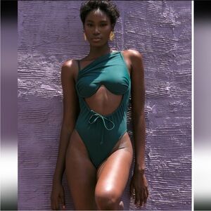 Andrea Iyamah Tiaca green Underwire One Piece Swimsuit nwt size M
